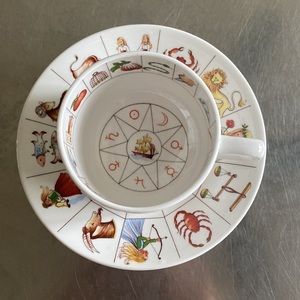Vintage 1980’s Royal Kendal china fortune telling cup and saucer set.